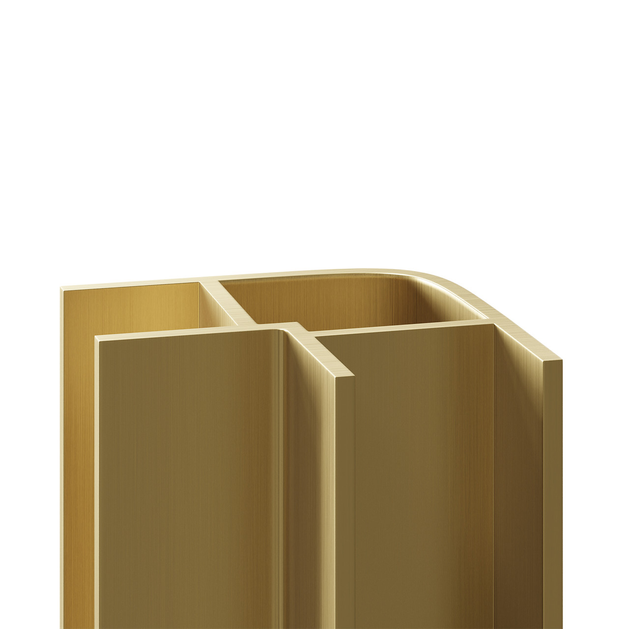 WholePanel Brushed Brass Aluminium Wall Panel External Corner Trim