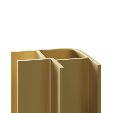 Wholepanel Gold Brushed Brass Aluminium Wall Panel External Corner Trim | 8Mm