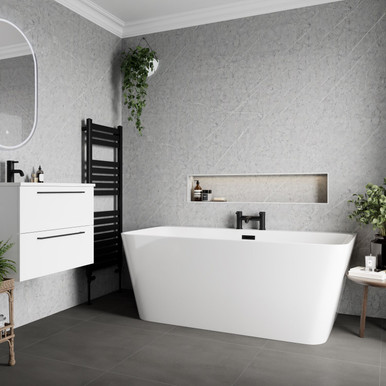 Wholecore Grey 10Mm Pisa Gloss Solid Core Wall Panel | | Pvc | 1000Mm X 2400Mm