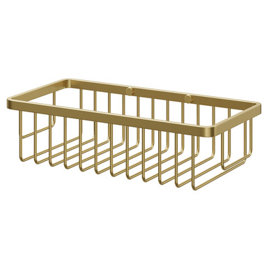 Wholesale Domestic Brushed Brass Milos Mini Colore Rectangular Wall Mounted Wire Basket | | Stainless Steel | 250Mm X 70Mm X 125Mm