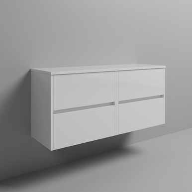 Wholesale Domestic Gloss White Montego Wall Mounted 4 Drawer Vanity Unit For Countertop Basins | | Mdf | 1200Mm
