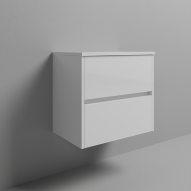 Wholesale Domestic Gloss White Montego Wall Mounted 2 Drawer Vanity Unit For Countertop Basins | | Mdf | 600Mm
