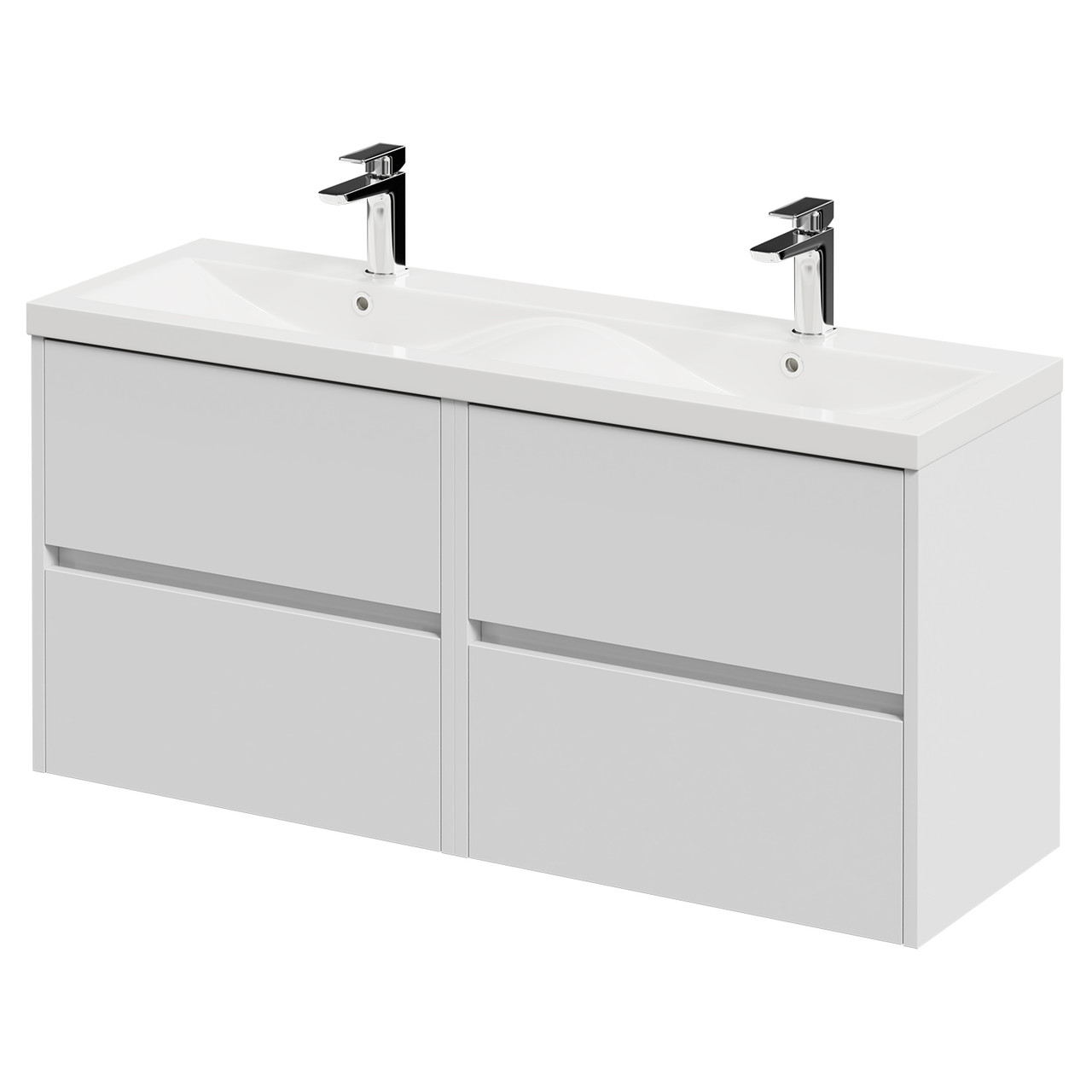 Montego Wall Mounted 4 Drawer Vanity Unit with Glide Double Basin