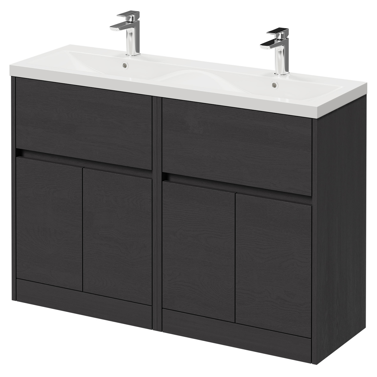Montego 2 Drawer 4 Door Vanity Unit with Glide Double Basin