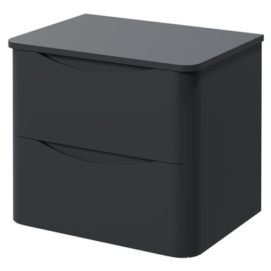 Wholesale Domestic Satin Anthracite Vela Wall Mounted 2 Drawer Vanity Unit For Countertop Basins | | Mfc | 600Mm