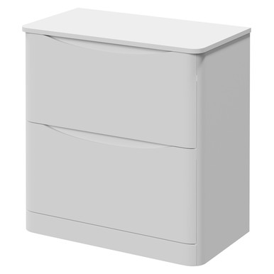 Wholesale Domestic Satin White Vela Floor Standing 2 Drawer Vanity Unit For Countertop Basins | | Mfc | 800Mm