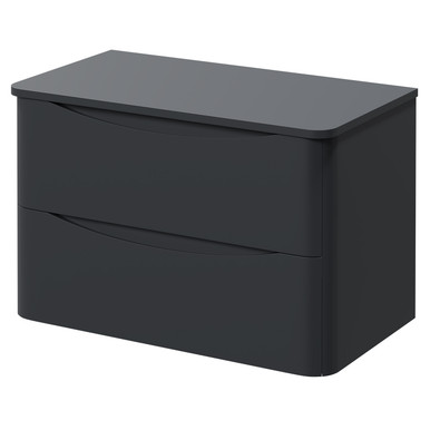 Wholesale Domestic Satin Anthracite Vela Wall Mounted 2 Drawer Vanity Unit For Countertop Basins | | Mfc | 800Mm
