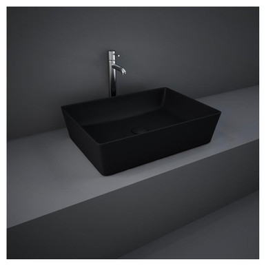 Rak Ceramics Black Feeling Rectangular Matt Counter Top Basin | | Vitreous China | 500Mm
