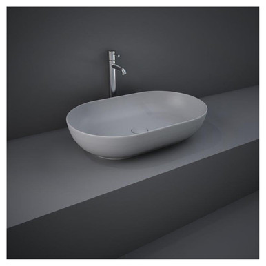 Rak Ceramics Matt Grey Feeling Oval Counter Top Basin | | Vitreous China | 550Mm