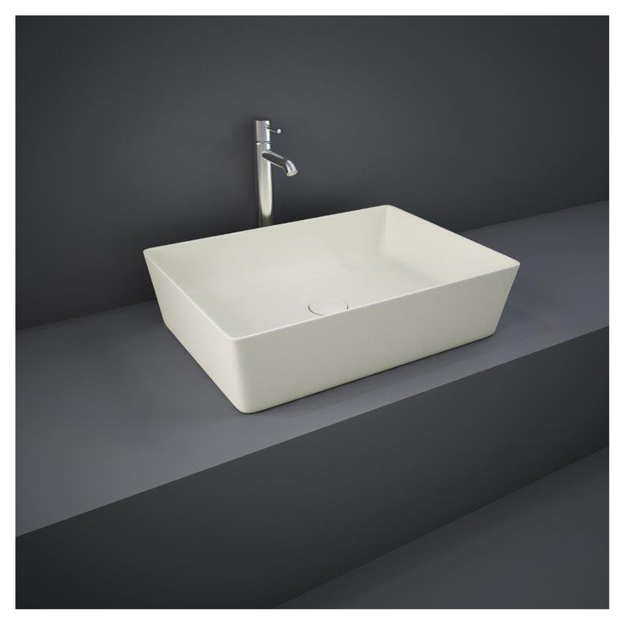 RAK Ceramics Feeling Rectangular Matt Greige Counter Top Basin
