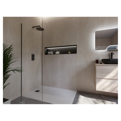 Rak Ceramics Spray Paint Ingot Recessed Niche With Led Black | | 304 Stainless Steel | 300Mm X 1200Mm