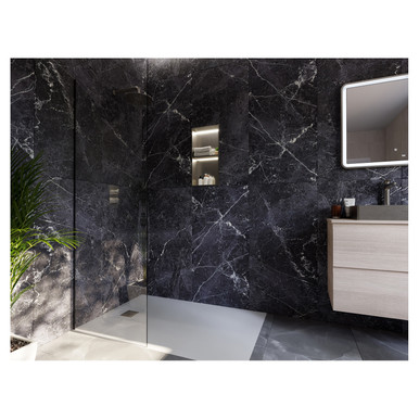 Rak Ceramics Brushed Nickel Ingot Recessed Niche With Shelf & Led | | 304 Stainless Steel | 300Mm X 600Mm