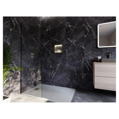 Rak Ceramics Brushed Nickel Ingot Recessed Niche With Led | | 304 Stainless Steel | 300Mm X 300Mm