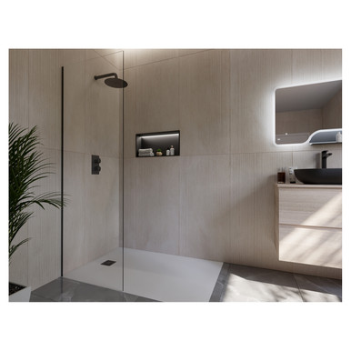 Rak Ceramics Black Ingot Recessed Niche With Led | | 304 Stainless Steel | 300Mm X 600Mm