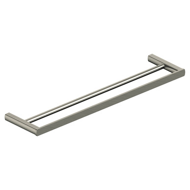 Rak Ceramics Nickel Petit Square Brushed Double Towel Rail | | Stainless Steel + Zinc Alloy | 450Mm