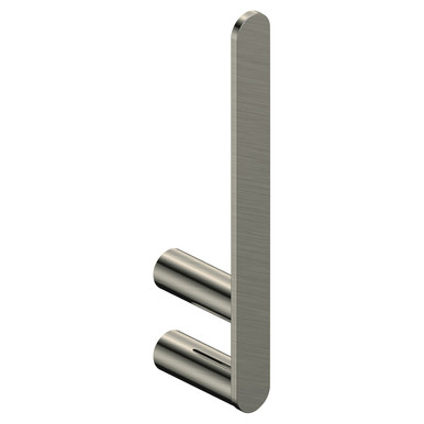 Rak Ceramics Nickel Petit Round Brushed Spare Toilet Roll Holder | | Stainless Steel + Zinc Alloy | 59Mm X 20Mm X 195Mm