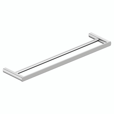 Rak Ceramics Chrome Petit Square Double Towel Rail | | Stainless Steel + Zinc Alloy | 600Mm