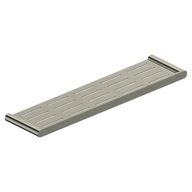 Rak Ceramics Nickel Petit Round Brushed Bathroom Shelf | | Stainless Steel + Zinc Alloy | 104Mm X 21Mm X 389Mm