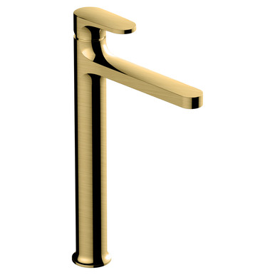 Rak Ceramics Gold Portofino Brushed Tall Basin Mixer Tap | | Brass | 48Mm X 323Mm X 203Mm