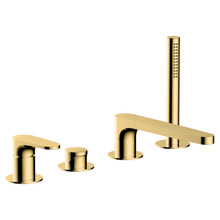 RAK Ceramics Portofino Brushed Deck Mounted 4 Tap Hole Bath Shower Mixer Tap, alternate view 2