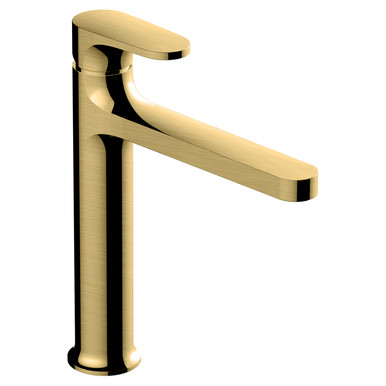 Rak Ceramics Gold Portofino Brushed Mid Height Basin Mixer Tap | | Brass | 48Mm X 237Mm X 203Mm