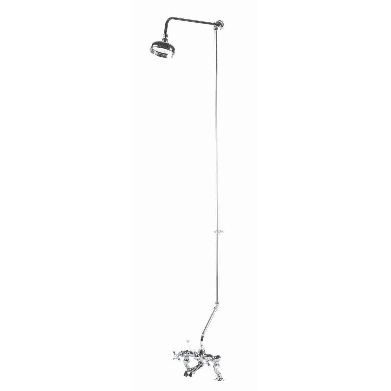 Nuie Rigid Riser Shower Kit for Bath and Shower Mixer with Swivel Spout