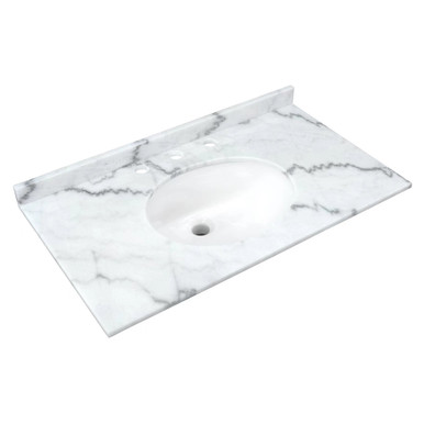 RAK Ceramics Washington Marble Counter Top with Drop In Basin and 3 Tap Holes, alternate view 3