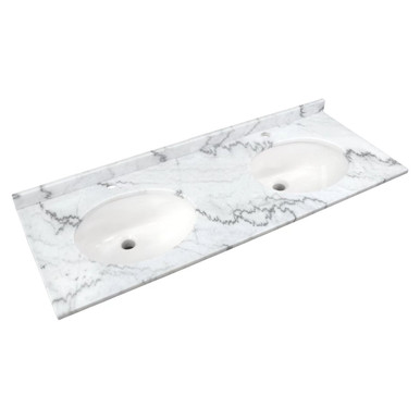 RAK Ceramics Washington Marble Counter Top with Drop In Basin and 1 Tap Hole, alternate view 3
