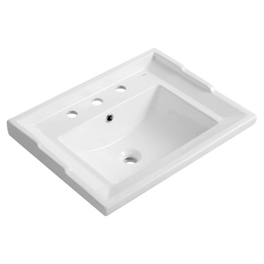 Rak Ceramics White Washington Drop In Basin With 3 Tap Holes | | Vitreous China | 600Mm