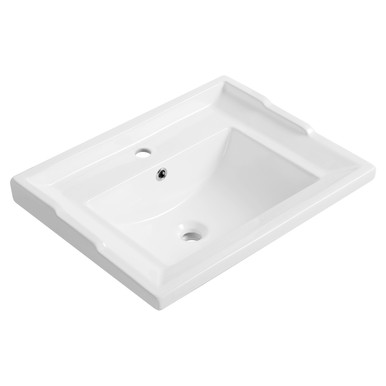 Rak Ceramics White Washington Drop In Basin With 1 Tap Hole | | Vitreous China | 600Mm