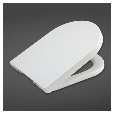 Rak Ceramics White Urea Quick Release Soft Close Toilet Seat For Rimless Toilet Pan | | 360Mm X 38Mm X 466Mm