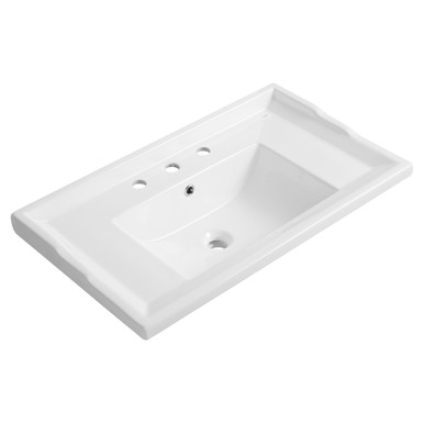 Rak Ceramics White Washington Drop In Basin With 3 Tap Holes | | Vitreous China | 800Mm