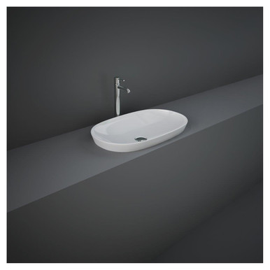 Rak Ceramics White Variant Oval Drop In Basin | | Vitreous China | 600Mm