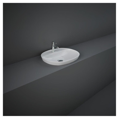 Rak Ceramics White Variant Oval Drop In Basin With 1 Tap Hole | | Vitreous China | 500Mm