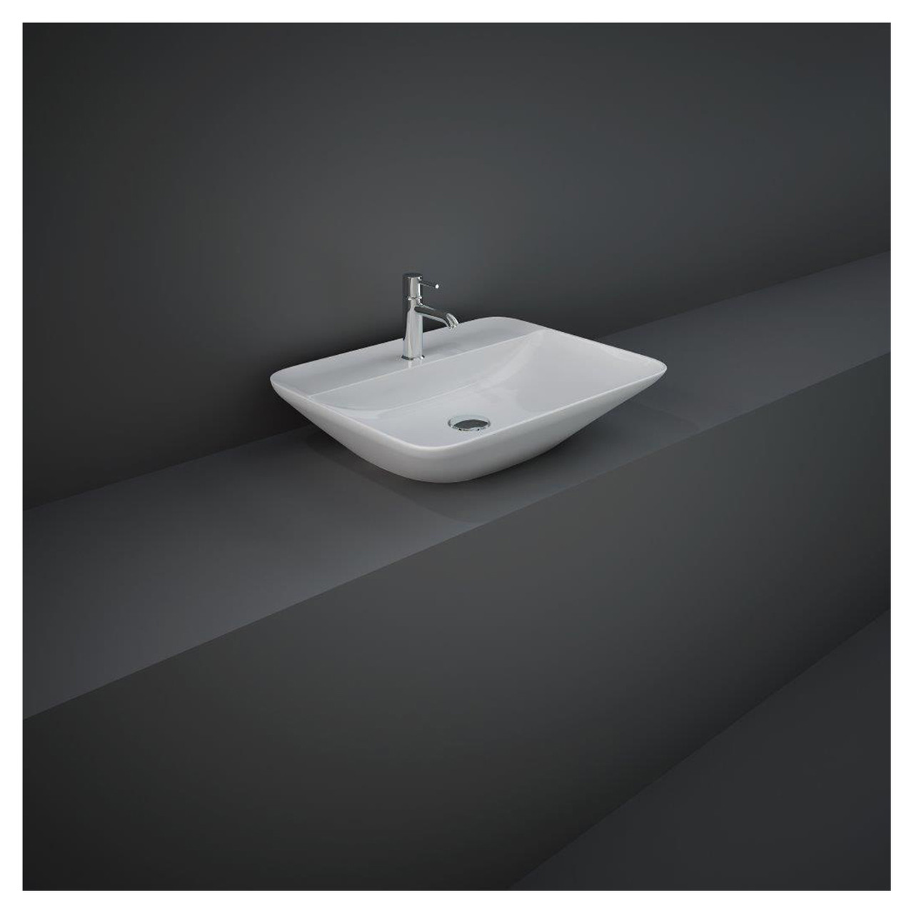 RAK Ceramics Variant Rectangular Counter Top Basin with 1 Tap Hole