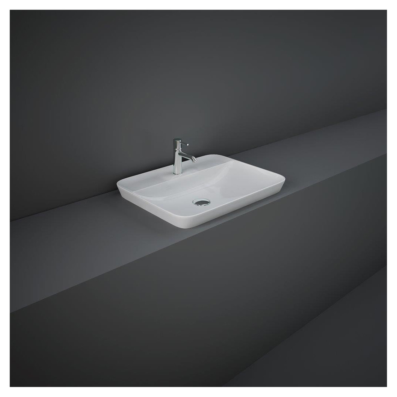 RAK Ceramics Variant Rectangular Drop In Basin with 1 Tap Hole