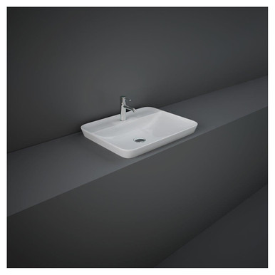 RAK Ceramics Variant Rectangular Drop In Basin with 1 Tap Hole, alternate view 3