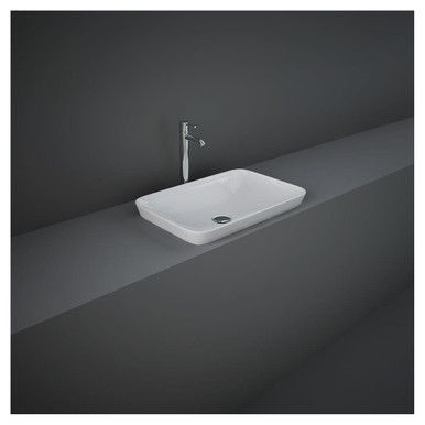 Rak Ceramics White Variant Rectangular Drop In Basin | | Vitreous China | 550Mm
