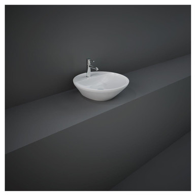 Rak Ceramics White Variant Round Counter Top Basin With 1 Tap Hole | | Vitreous China | 420Mm
