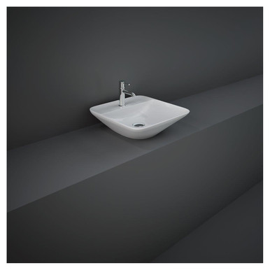 Rak Ceramics White Variant Square Counter Top Basin With 1 Tap Hole | | Vitreous China | 420Mm