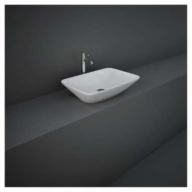 Rak Ceramics White Variant Rectangular Counter Top Basin | | Vitreous China | 550Mm