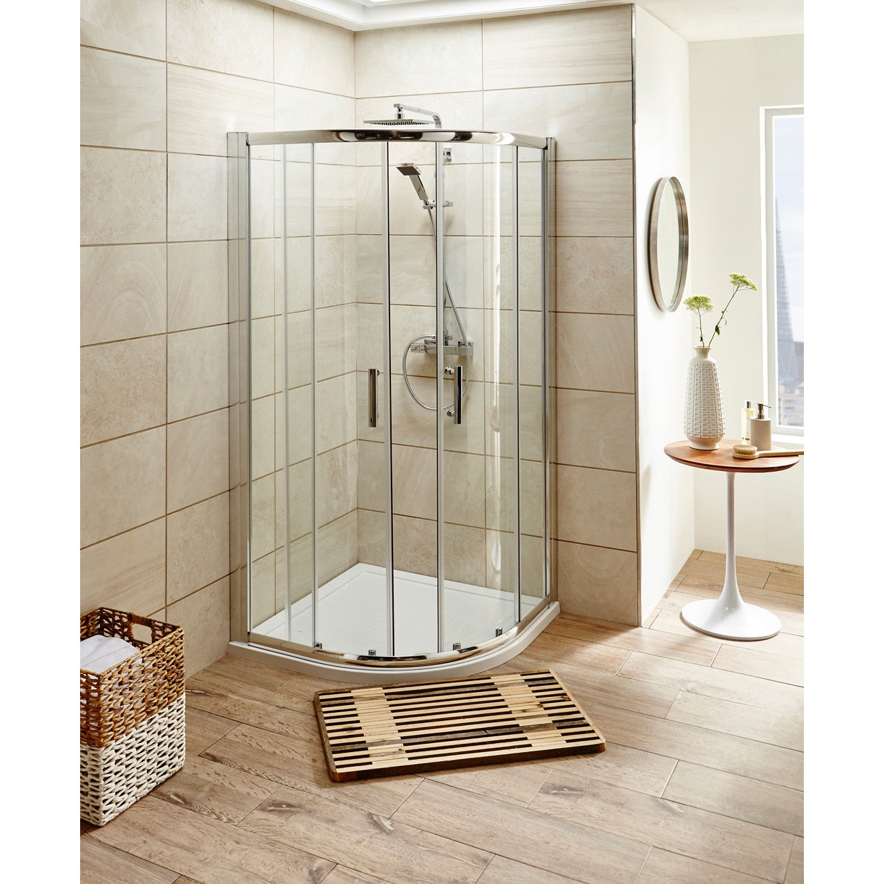 Hudson Reed Chrome Pacific Quadrant Shower Enclosure | | Glass/Aluminium | 900Mm