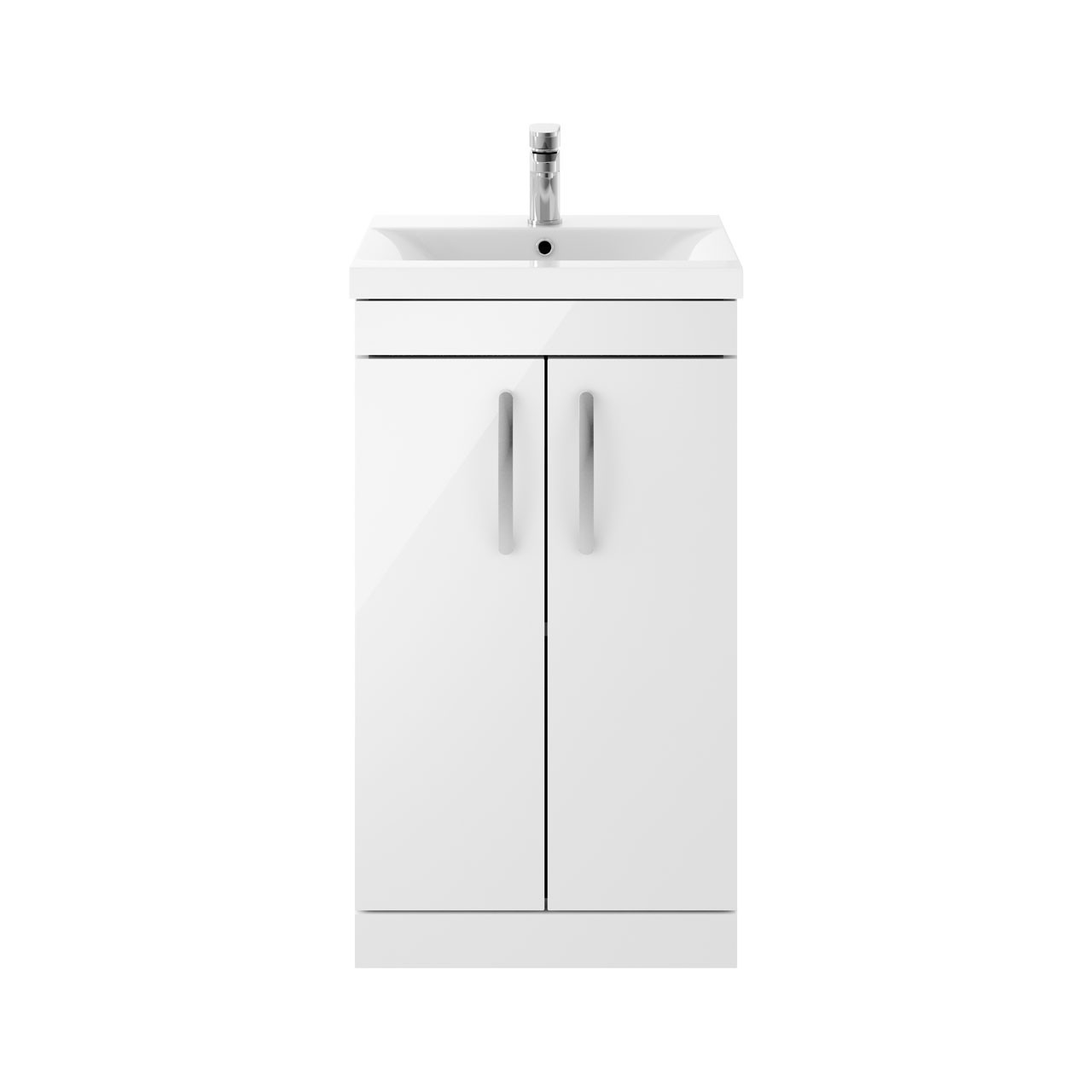 Nuie Athena 2 Door Vanity Unit and Mid Edge Ceramic Basin