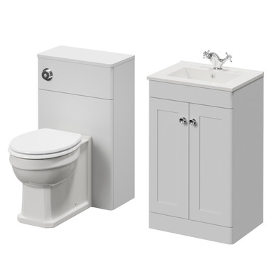 Danbury 2 Door Vanity Unit and Toilet Suite with Angel Basin