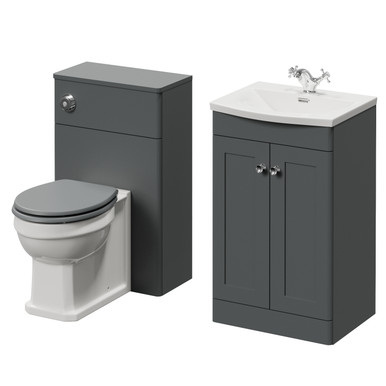Danbury 2 Door Vanity Unit and Toilet Suite with Arc Basin