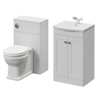 Danbury 2 Door Vanity Unit and Toilet Suite with Arc Basin