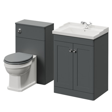 Danbury 2 Door Vanity Unit and Toilet Suite with Windsor Basin