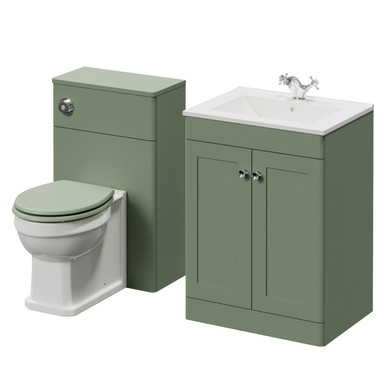 Danbury 2 Door Vanity Unit and Toilet Suite with Angel Basin
