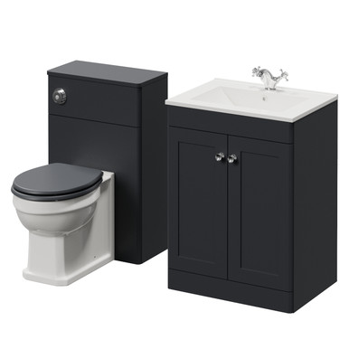 Danbury 2 Door Vanity Unit and Toilet Suite with Angel Basin