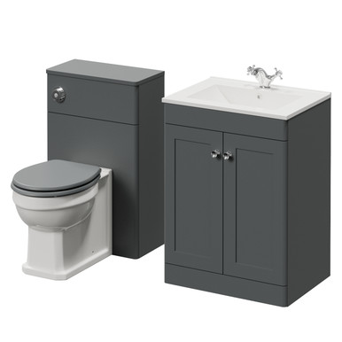 Danbury 2 Door Vanity Unit and Toilet Suite with Angel Basin